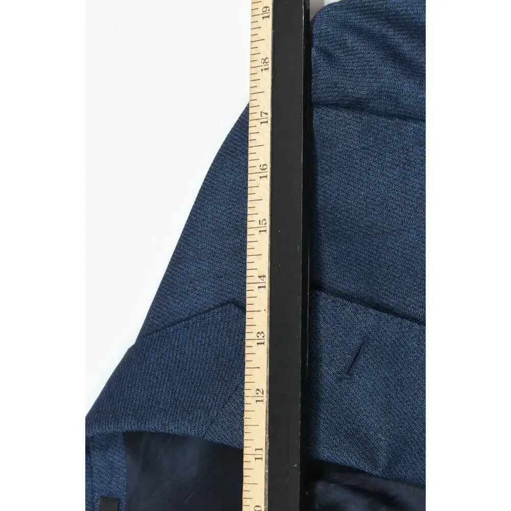 Hugo Boss Blazer Mens 42R Blue Wool Super 130s Guabello Two-Button Slim Fit